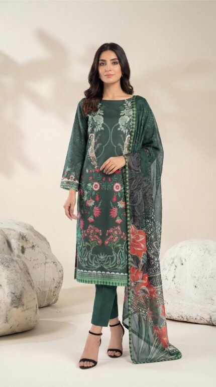 ZAR038-DIGITAL PRINTED COTTON LAWN  3 PIECE
