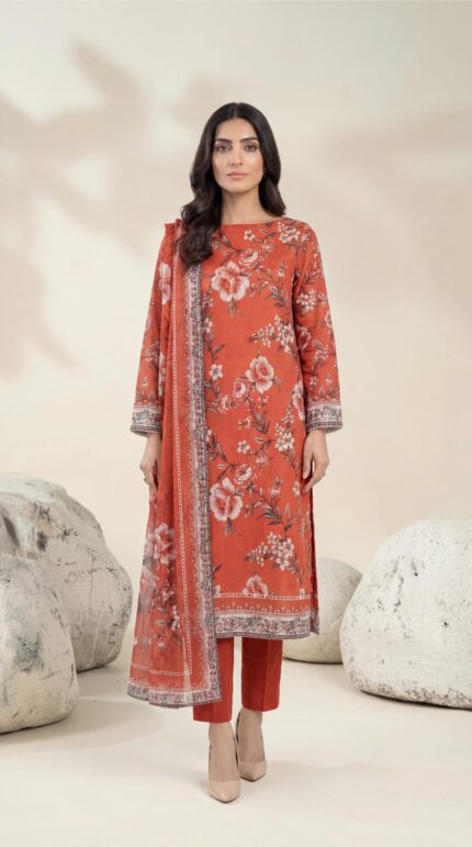 ZAR039-DIGITAL PRINTED COTTON LAWN  3 PIECE