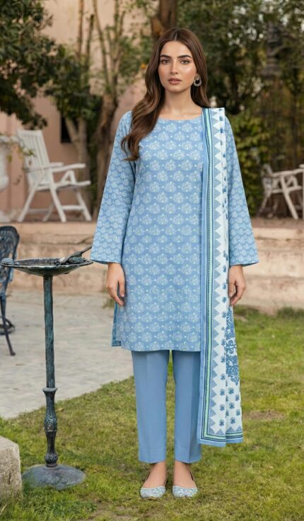 ZAR045-DIGITAL PRINTED COTTON LAWN  3 PIECE
