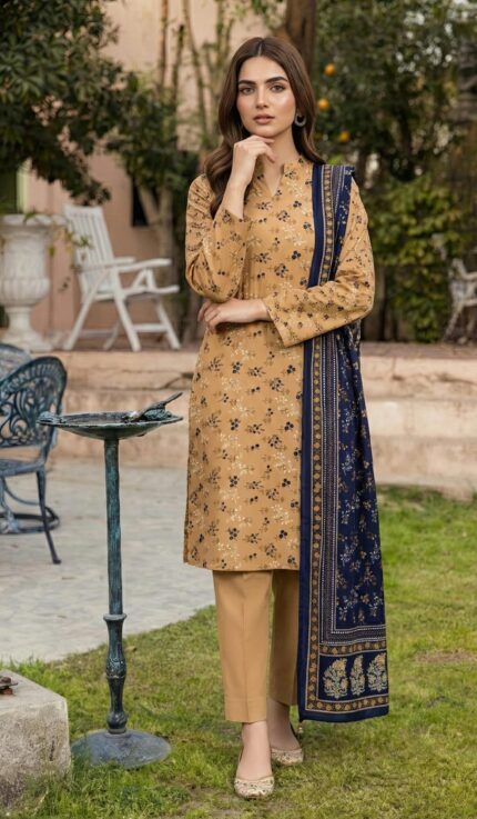 ZAR048-DIGITAL PRINTED COTTON LAWN  3 PIECE