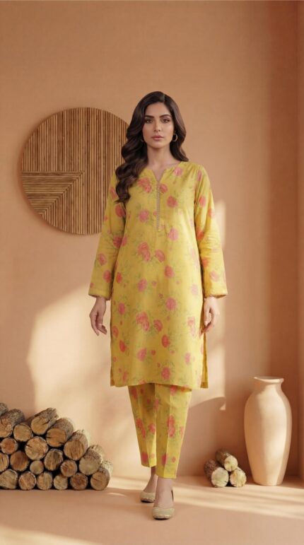 ZAR016-DIGITAL PRINTED COTTON LAWN  2 PIECE