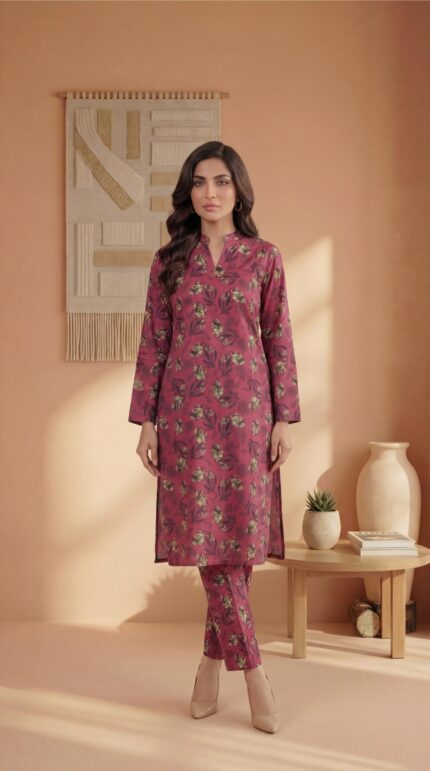 ZAR014-DIGITAL PRINTED COTTON LAWN  2 PIECE