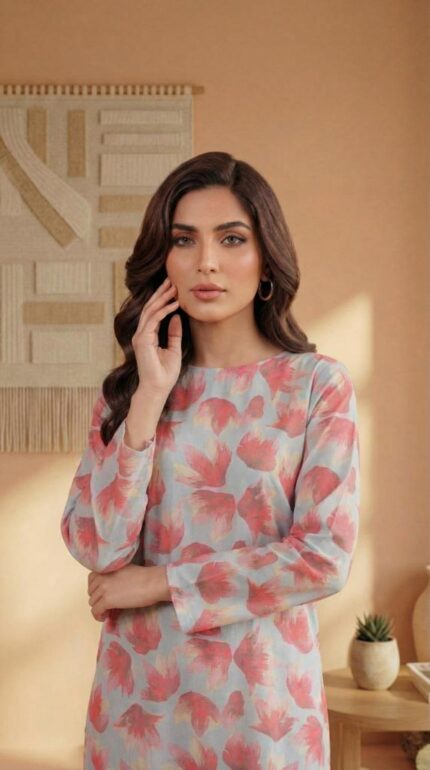 ZAR013-DIGITAL PRINTED COTTON LAWN  2 PIECE