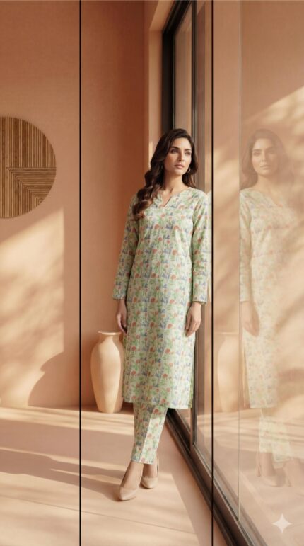 ZAR012-DIGITAL PRINTED COTTON LAWN  2 PIECE