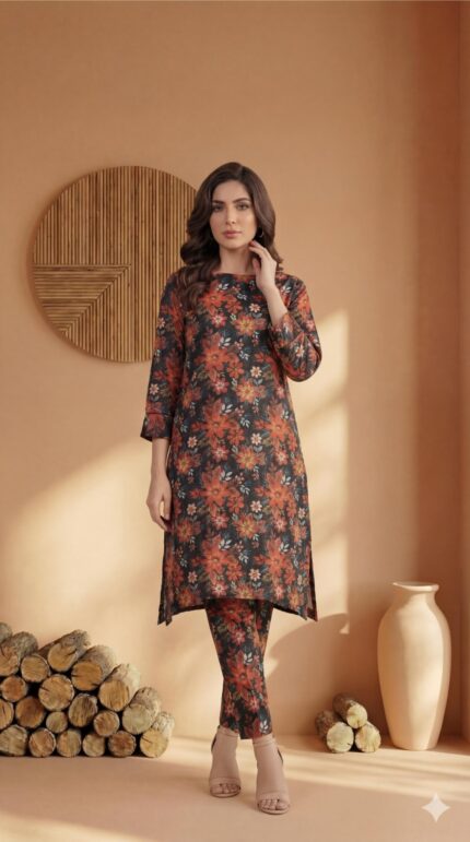 ZAR009-DIGITAL PRINTED COTTON LAWN  2 PIECE