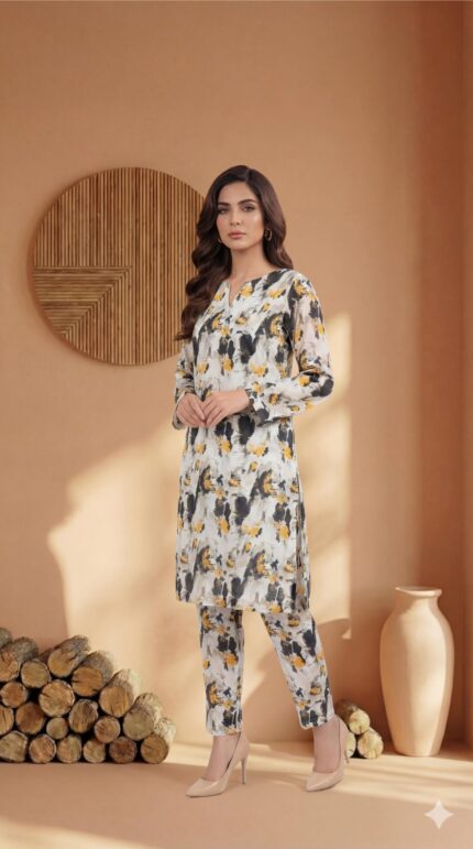 ZAR008-DIGITAL PRINTED COTTON LAWN  2 PIECE