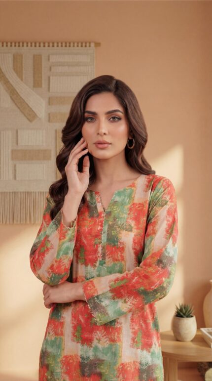 ZAR003-DIGITAL PRINTED COTTON LAWN  2 PIECE