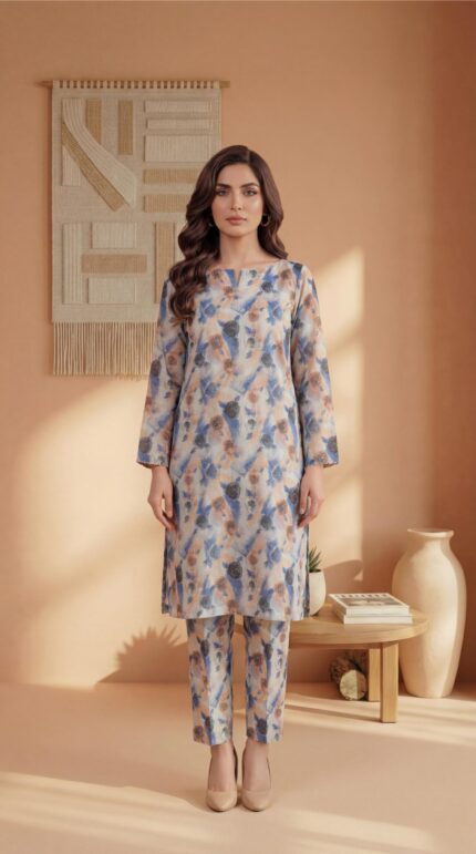 ZAR020-DIGITAL PRINTED COTTON LAWN  2 PIECE