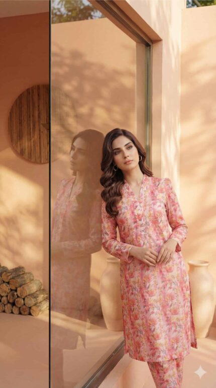 ZAR024-DIGITAL PRINTED COTTON LAWN  2 PIECE