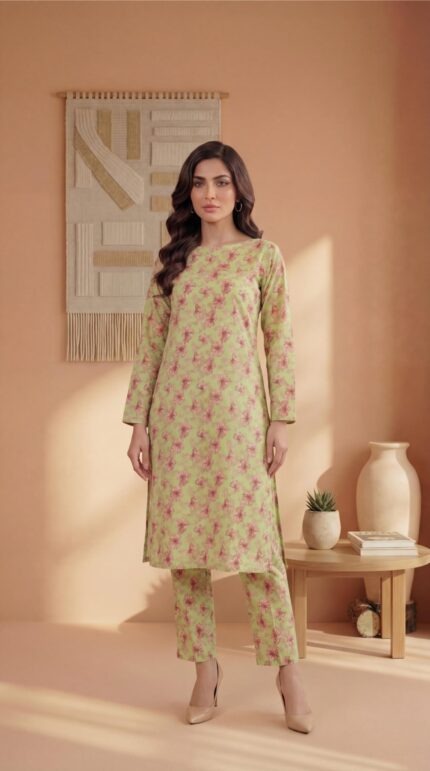 ZAR018-DIGITAL PRINTED COTTON LAWN  2 PIECE