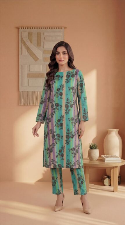 ZAR031-DIGITAL PRINTED COTTON LAWN  2 PIECE