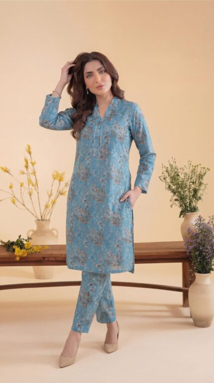 ZAR055-DIGITAL PRINTED COTTON LAWN  2 PIECE