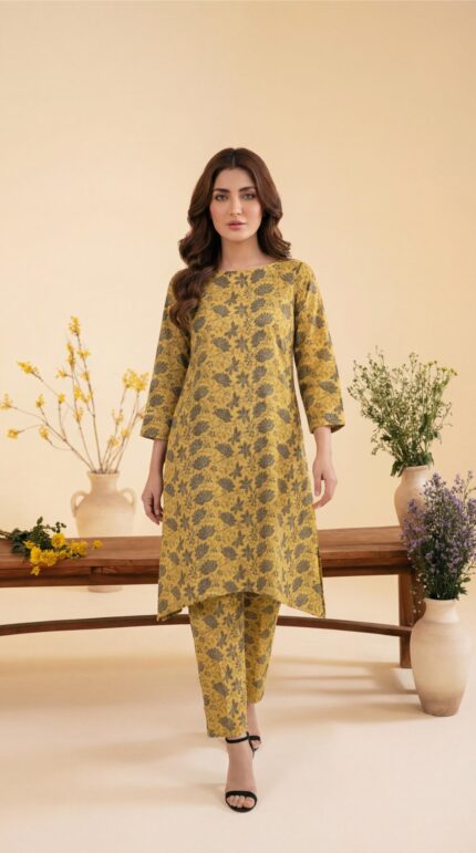 ZAR068-DIGITAL PRINTED COTTON LAWN  2 PIECE