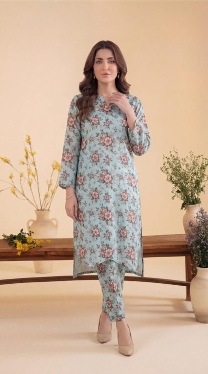 ZAR067-DIGITAL PRINTED COTTON LAWN  2 PIECE
