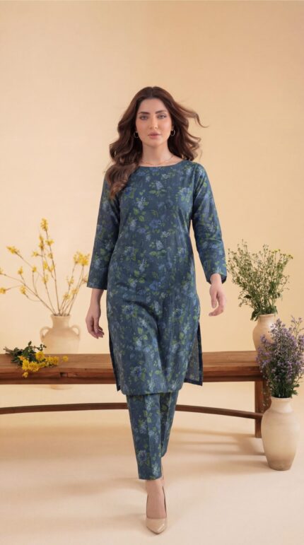ZAR064-DIGITAL PRINTED COTTON LAWN  2 PIECE
