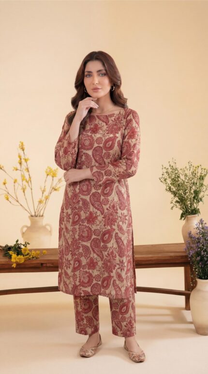 ZAR081-DIGITAL PRINTED COTTON LAWN  2 PIECE