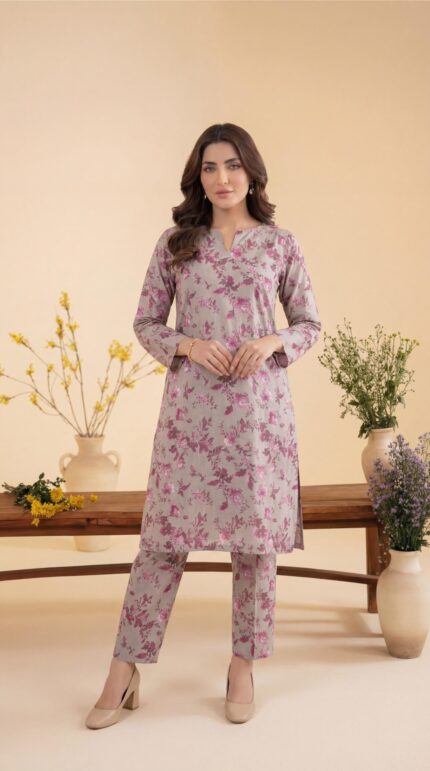 ZAR080-DIGITAL PRINTED COTTON LAWN  2 PIECE