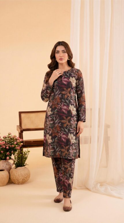 ZAR078-DIGITAL PRINTED COTTON LAWN  2 PIECE