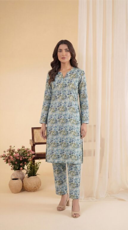 ZAR076-DIGITAL PRINTED COTTON LAWN  2 PIECE
