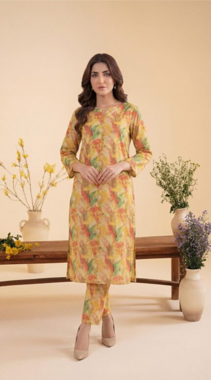 ZAR075-DIGITAL PRINTED COTTON LAWN  2 PIECE
