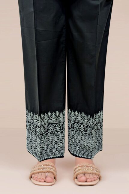 3681-BLACK EMBROIDERED COTTON STITCHED