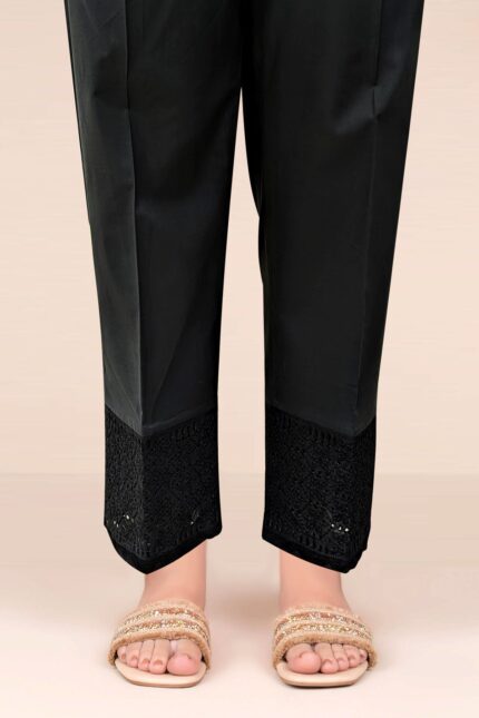 4028-BLACK EMBROIDERED COTTON STITCHED