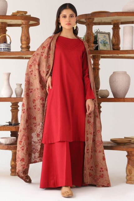 4196-MAHNAZ EMBROIDERED KARANDI SHAWL