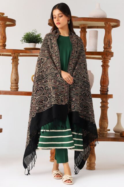4218-KARI EMBROIDERED WOOL SHAWL