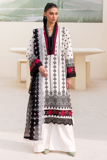 4235-NAIRA EMBROIDERED CAMBRIC STITCHED
