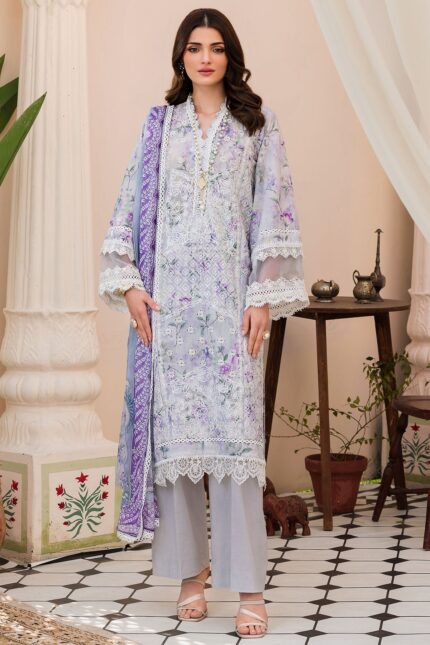 4628-IZMIT EMBROIDERED LAWN STITCHED