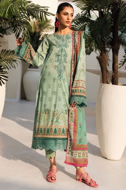 4640-FLORAL-SPRING DIGITAL PRINTED LAWN STITCHED