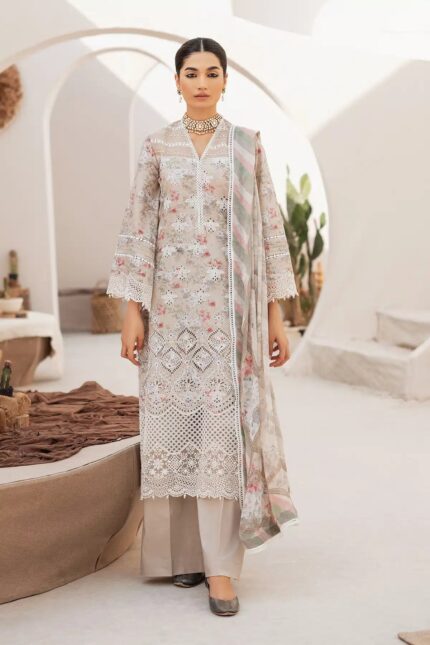 4722-MAHROSH EMBROIDERED LAWN STITCHED