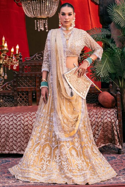 4826-OMAIRA EMBROIDERED SILK NET STITCHED