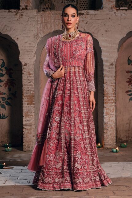 4827-RAYAH EMBROIDERED SILK NET STITCHED