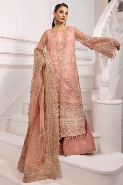 4934-ABSHAR EMBROIDERED ORGANZA UNSTITCHED