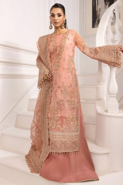 4934-ABSHAR EMBROIDERED ORGANZA STITCHED