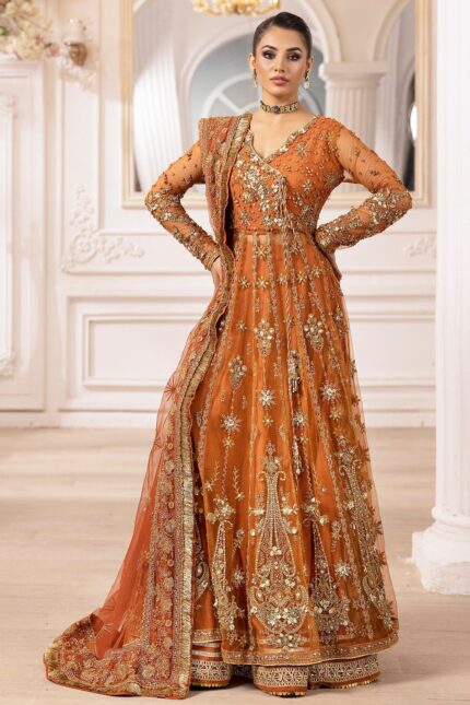 4938-RAHA EMBROIDERED SILK NET STITCHED