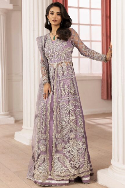 4939-YASHFA EMBROIDERED SILK NET STITCHED