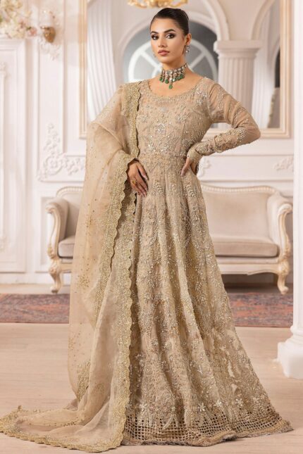 4940-LAIRA EMBROIDERED ORGANZA UNSTITCHED