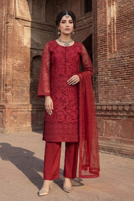 5337-ZARIA EMBROIDERED ORGANZA STITCHED