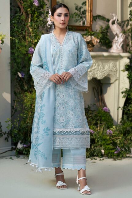 5425-LAVENDER EMBROIDERED LAWN UNSTITCHED