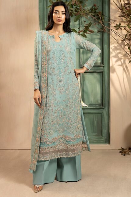 5574-FLORA EMBROIDERED CRINKLE CHIFFON UNSTITCHED