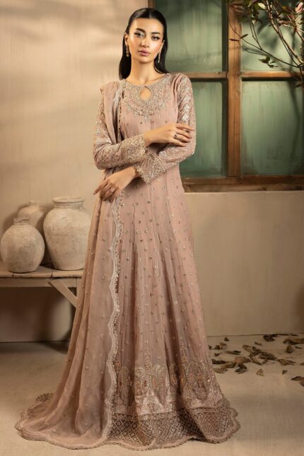 5575-LILLIA EMBROIDERED CRINKLE CHIFFON UNSTITCHED