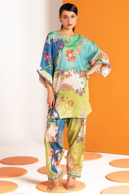 5622-CHROME DIGITAL PRINTED CAMBRIC STITCHED