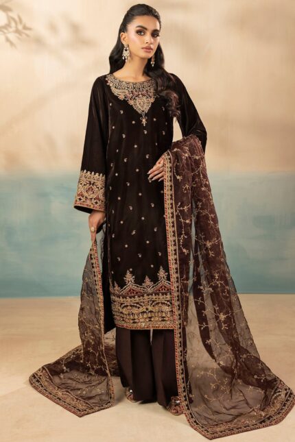 5673-ALMA EMBROIDERED VELVET UNSTITCHED