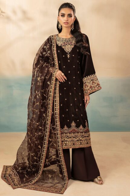 5673-ALMA EMBROIDERED VELVET STITCHED