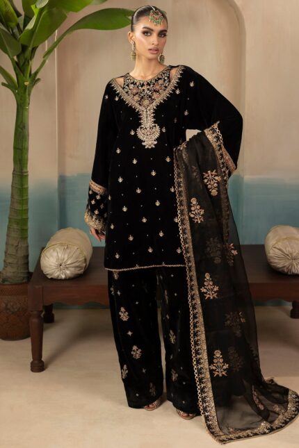 5674-MIRA EMBROIDERED VELVET UNSTITCHED