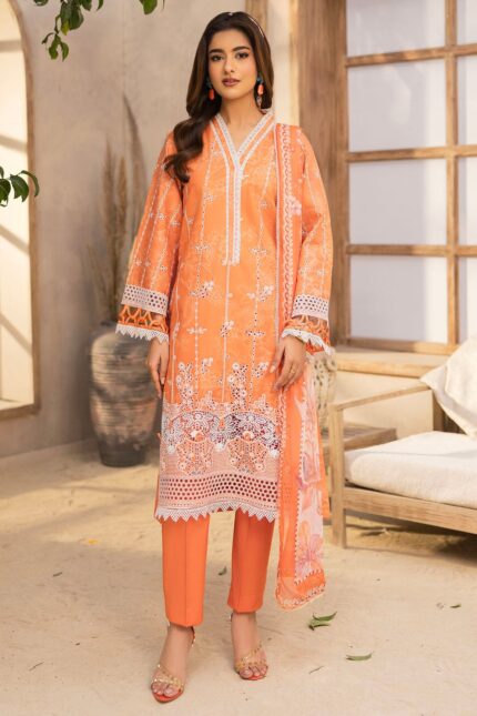 5732-STAR DUST EMBROIDERED LAWN STITCHED