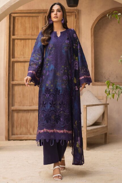 5736-MAJESTY EMBROIDERED LAWN UNSTITCHED