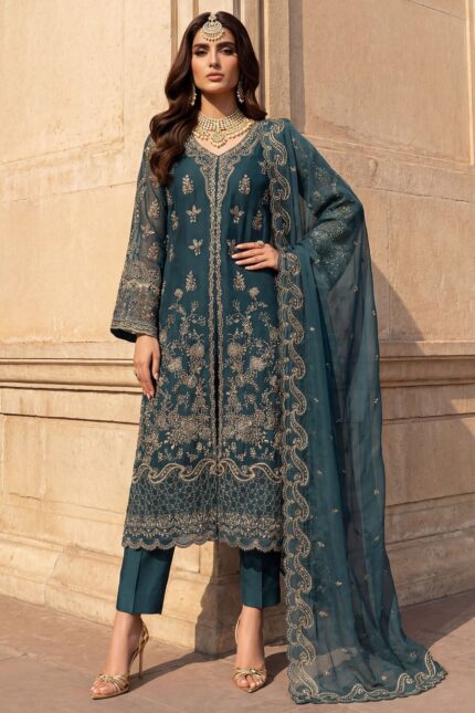 5742-REHA EMBROIDERED CRINKLE CHIFFON UNSTITCHED